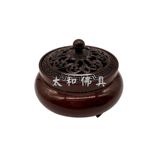 金蓮古色三足檀香爐9cm | TAIWO.ONLINE