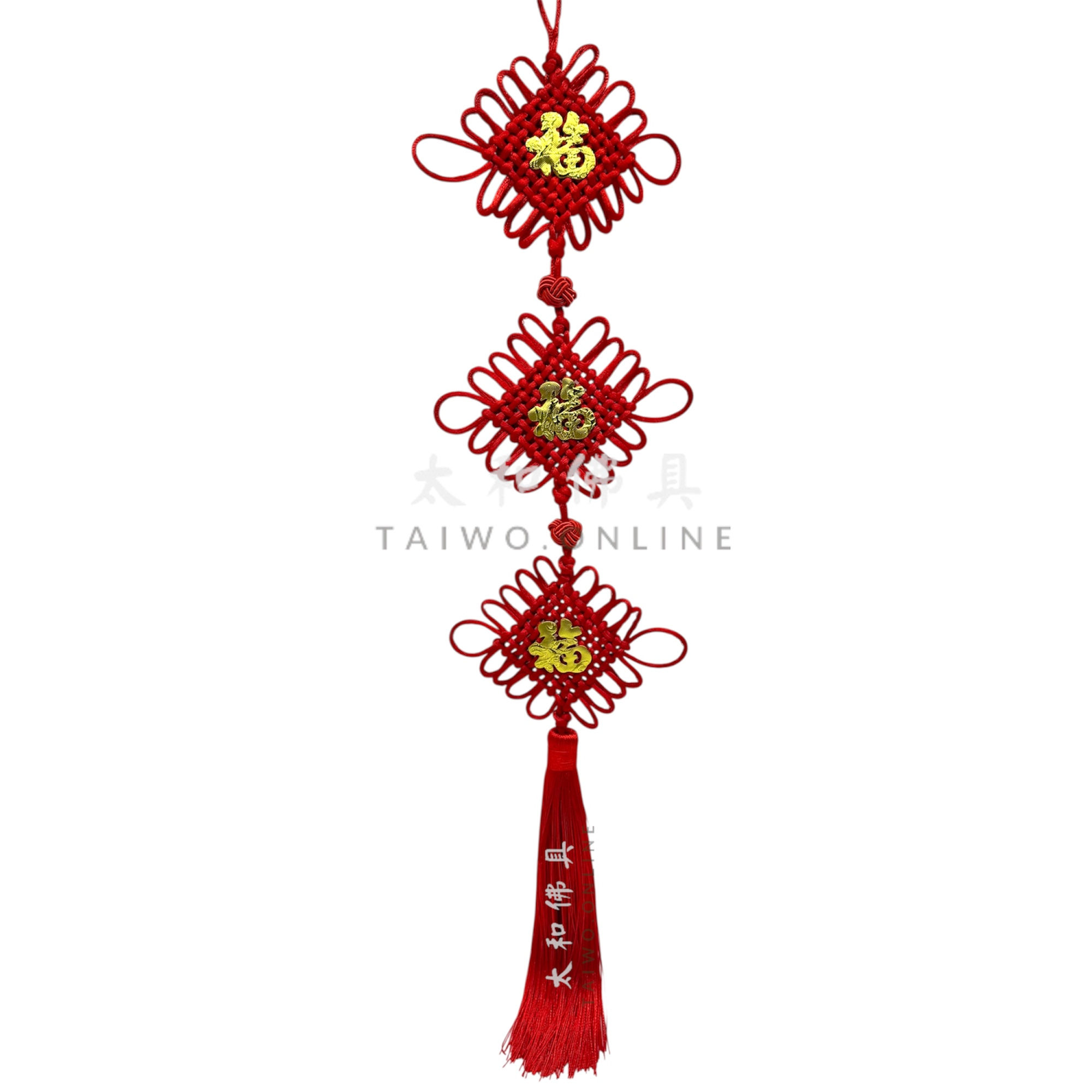 2026年正西方位風水用品:紅色如意結吊飾