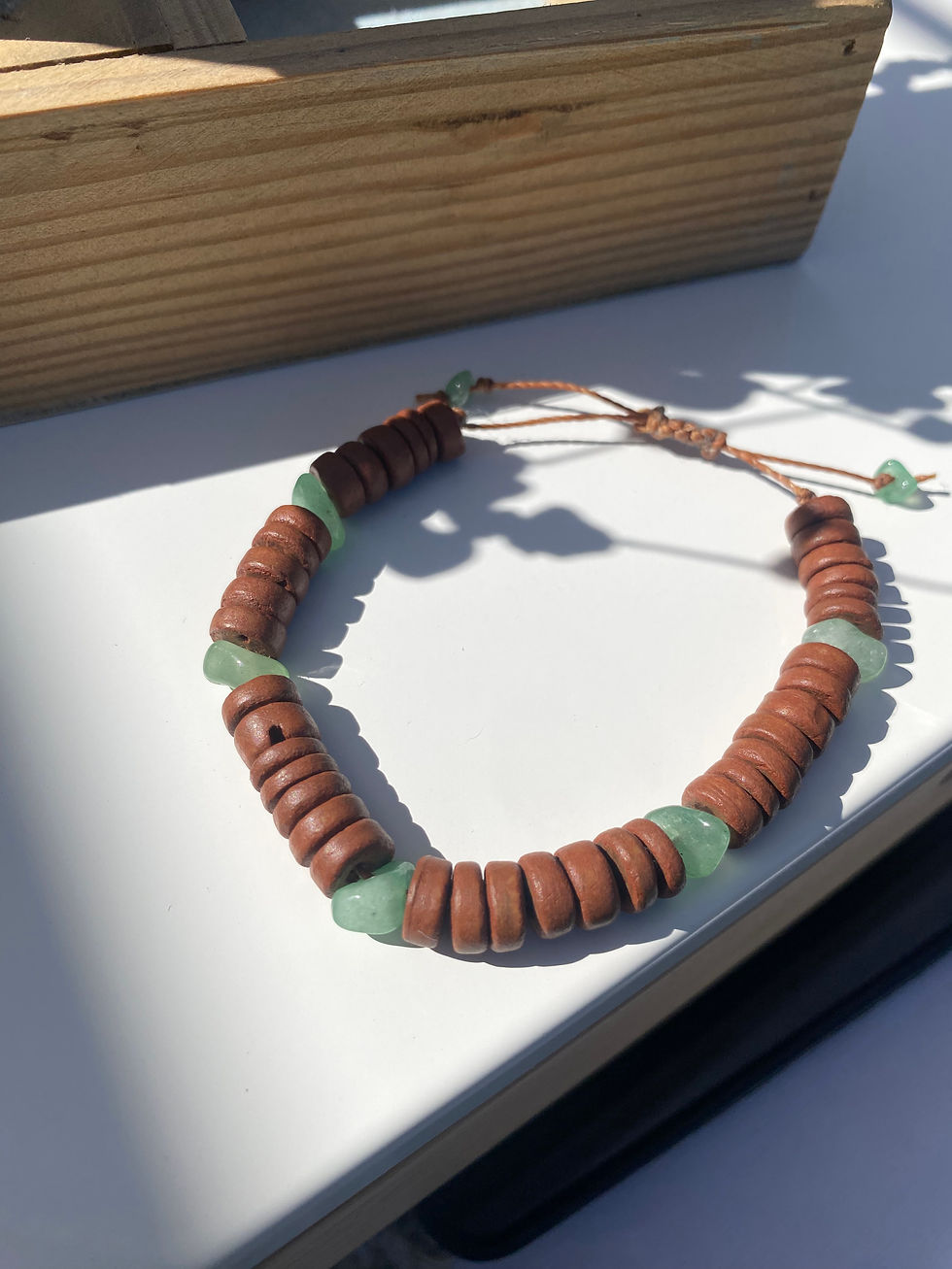 Thumbnail: Coconut Shell & Turquoise Amazonite Bead Bracelet