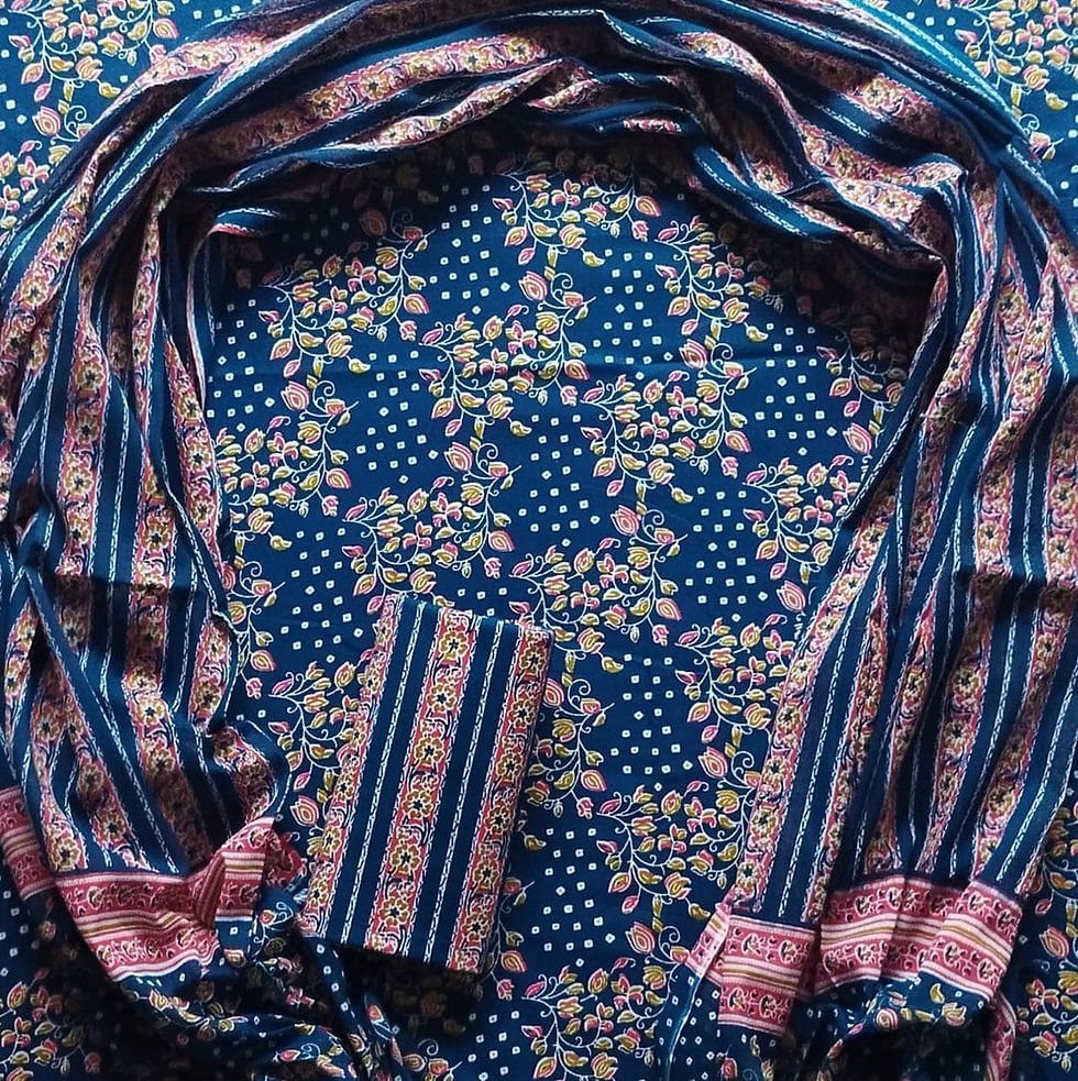 Primium Quality Pure Cotton Dress Material with Cotton Dupatta - KT10017