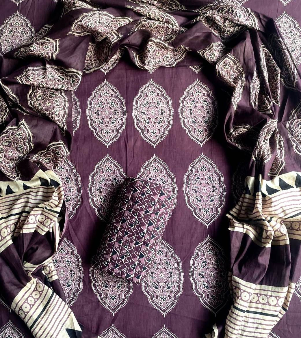 Primium Quality Pure Cotton Dress Material with Cotton Dupatta - KT10009