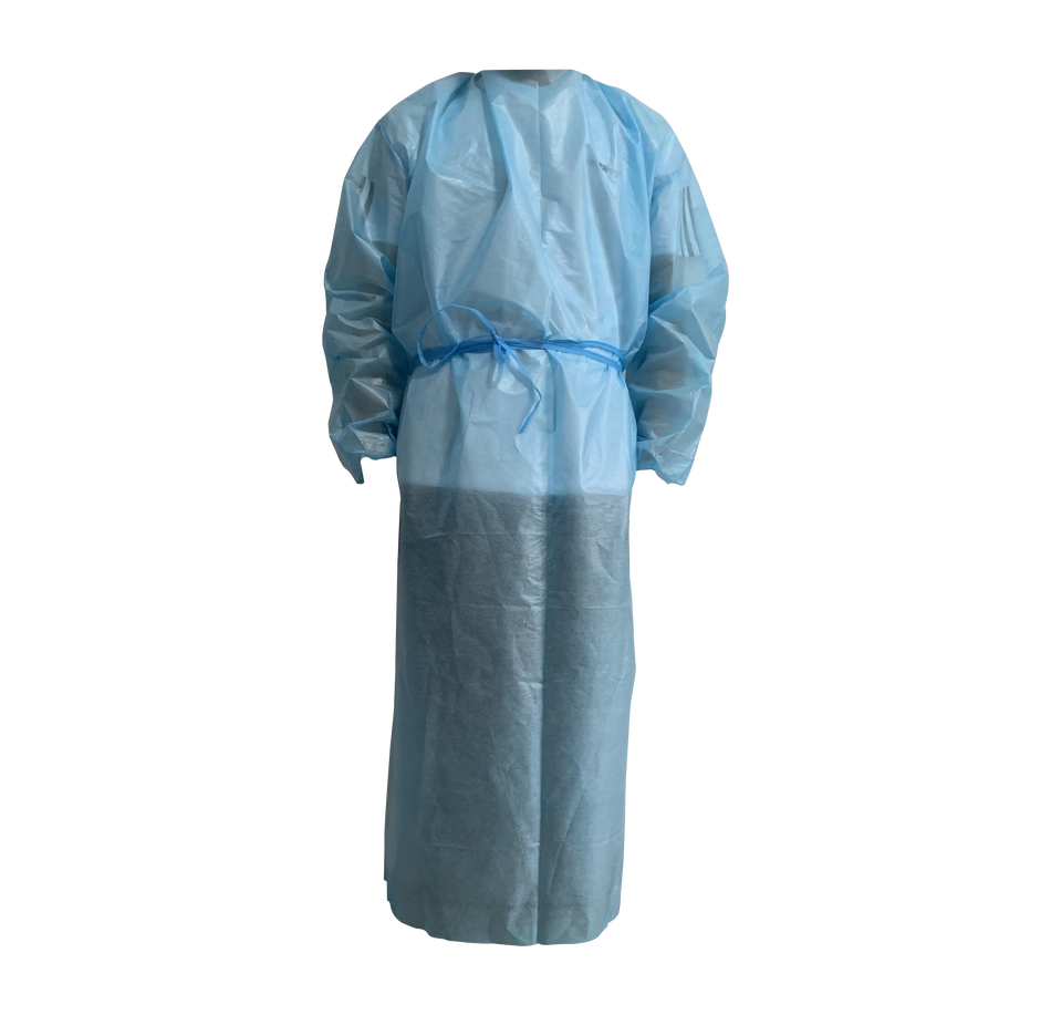 Non Woven Blue Disposable Isolation Gown Waterproof level 2 grade, 35 GSM