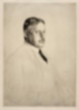 Eliel Löfgren 1928, teckning av Axel Fridell.