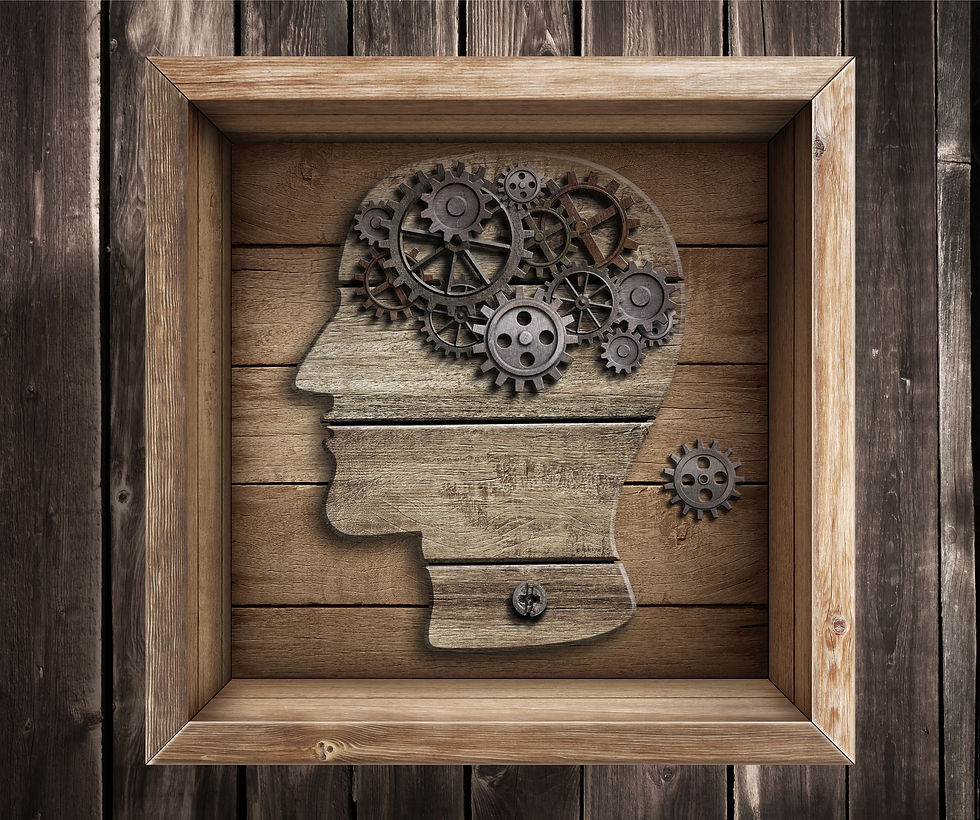 Brain work, creativity. Thinking outside the box concept.