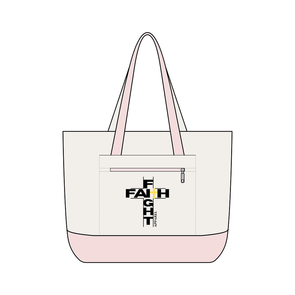 Thumbnail: Faith Fight Zippered Canvas Tote