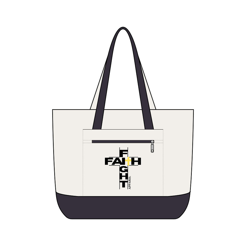 Thumbnail: Faith Fight Zippered Canvas Tote