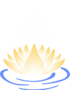 Logo fleur de lotus sur l'eau et scintillement d'énergie