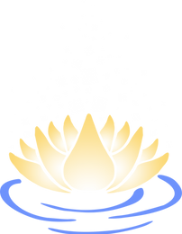 Logo fleur de lotus sur l'eau et scintillement d'énergie