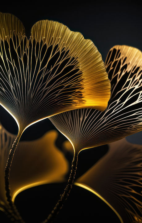 A golden gingko leaf. Gingko Leaf Health offers online therapy services.
