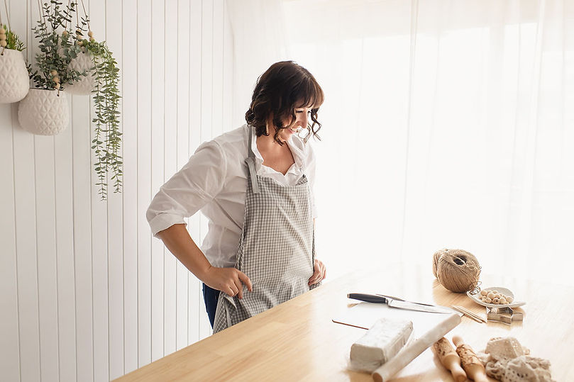 Sasha in studio ready to handcraft