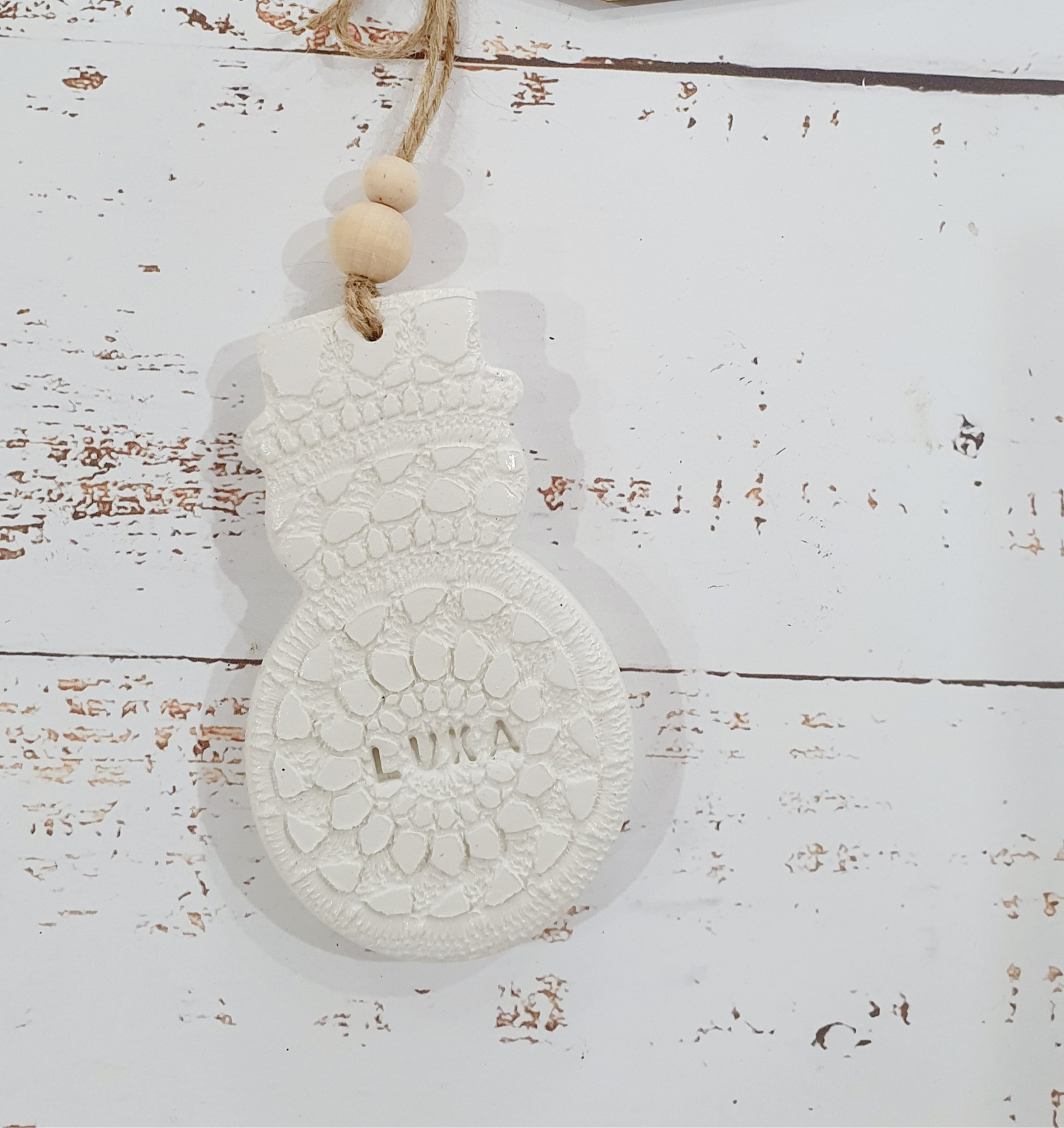 Personalised snowman ornament