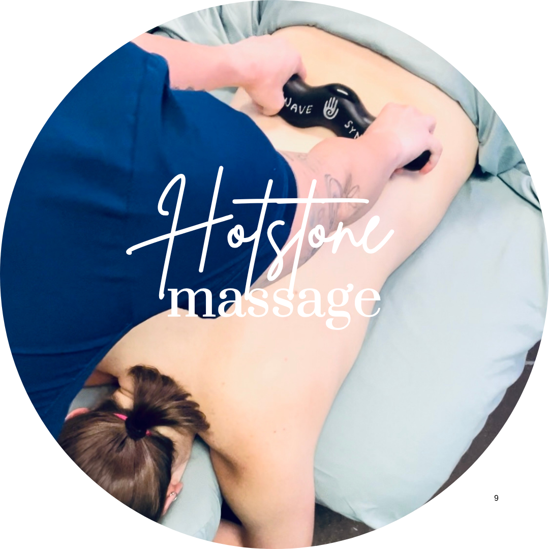 Hotstone Hot stone massage on the back