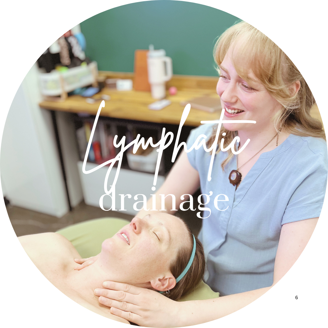 Lymphatic Drainage Therapy being done on the neck
