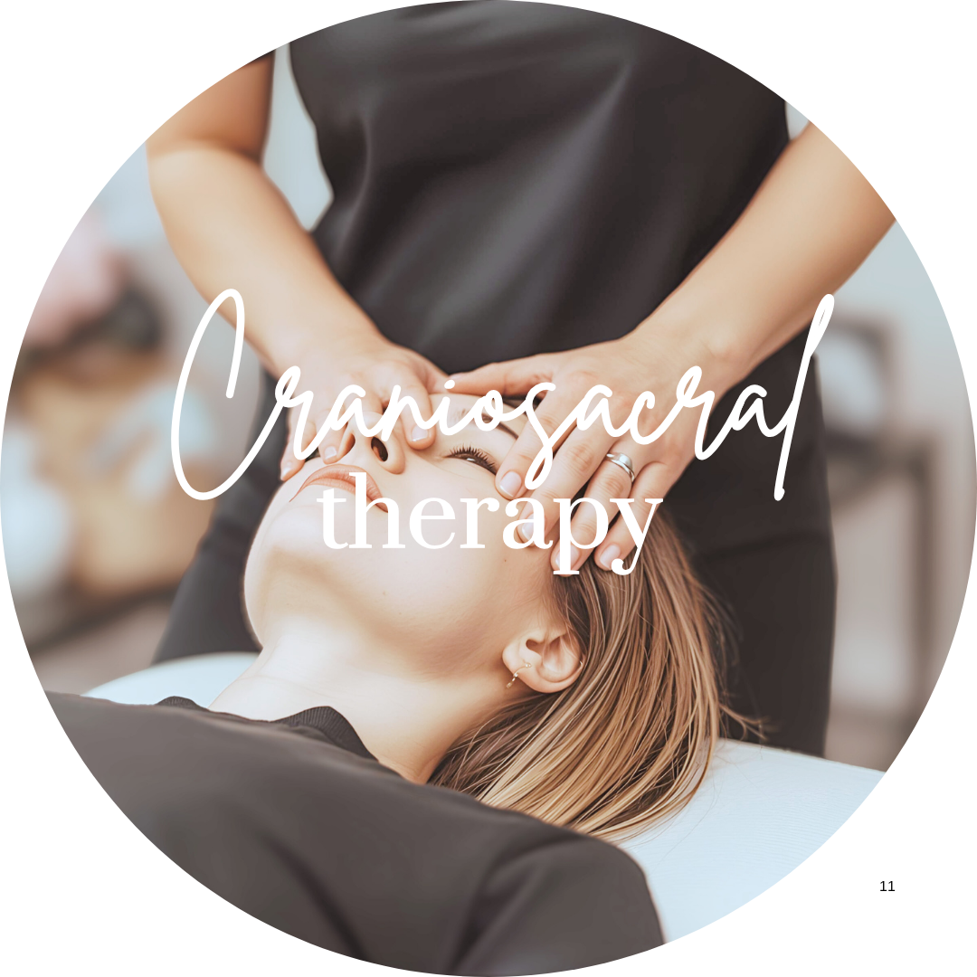Craniosacral cranial sacral therapy being done on the head to decrease headaches