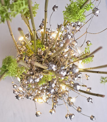 plantes stabilisées, guirlandes, lichen, vert pomme, vert, green, art