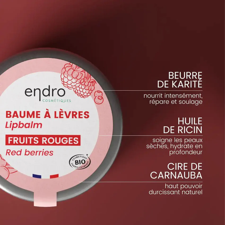 Baume à Lèvres BIO Fruits Rouges - Endro🌿