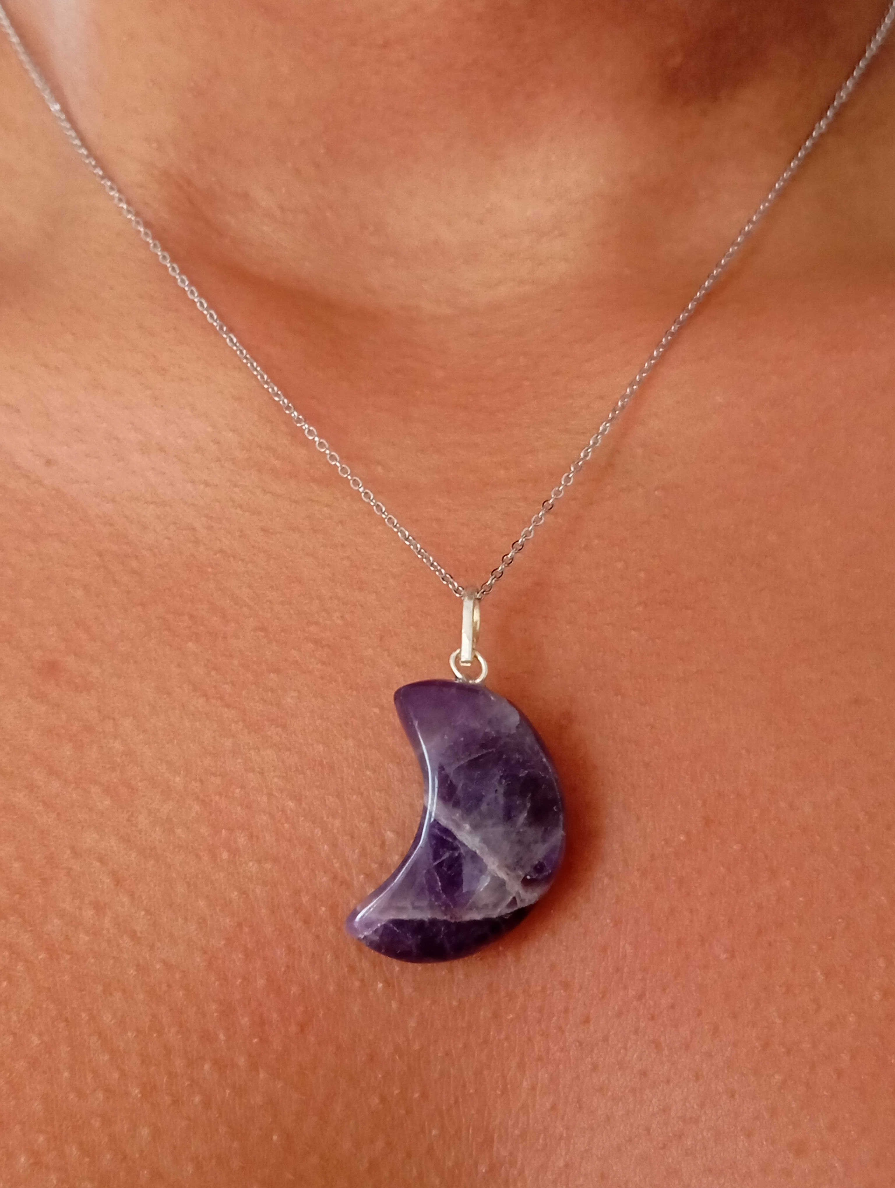Pendentif Lune Améthyste
