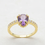 Miniatura: BAGUE ARGENT 925 PLAQUE OR AMETHYSTE