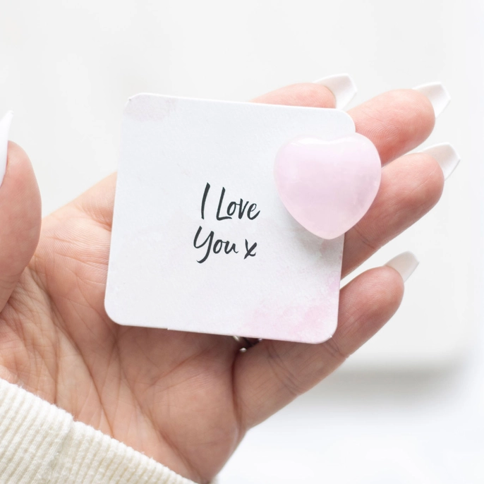 Coeur Quartz Rose I Love You