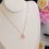 Miniatura: Collier en Argent 925 plaqué Or serti Quartz Rose + Pochon Offert