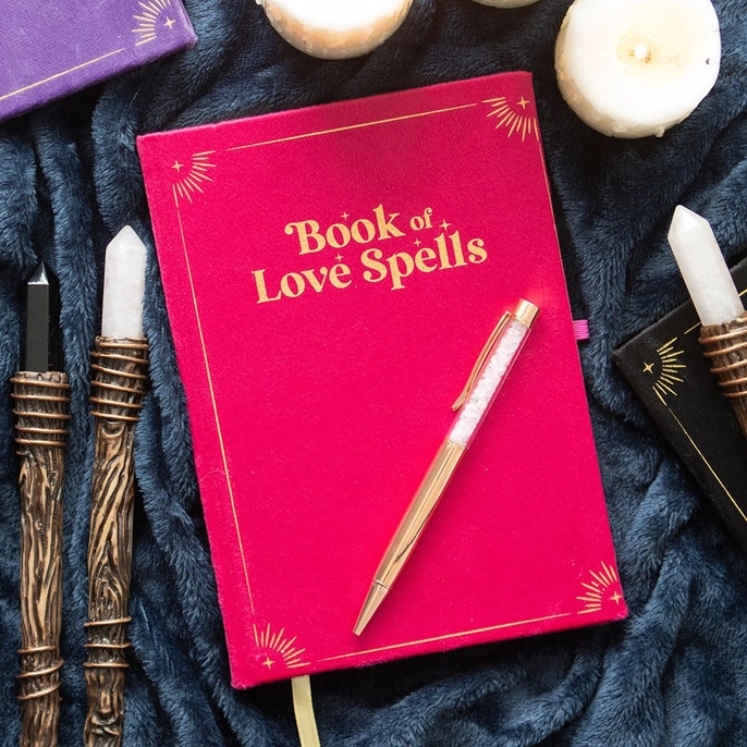 Journal de Sortilèges d'Amour Stylo Cristal Quartz Rose