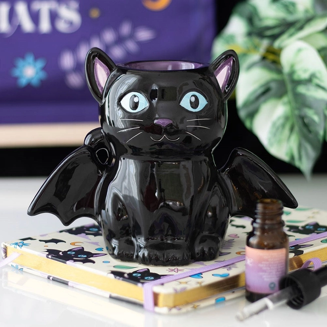 Brûleur d'huile & Chauffe Cire Chauve-souris Chat