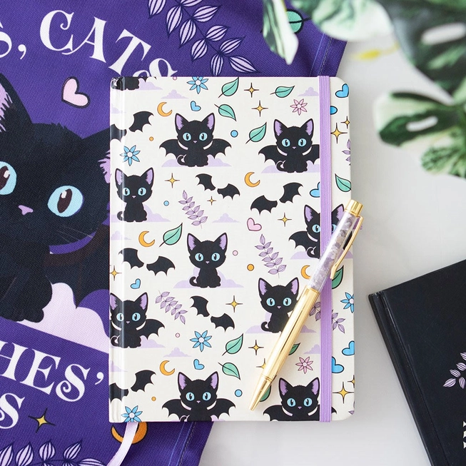 Carnet Chat Noir Stylo Améthyste