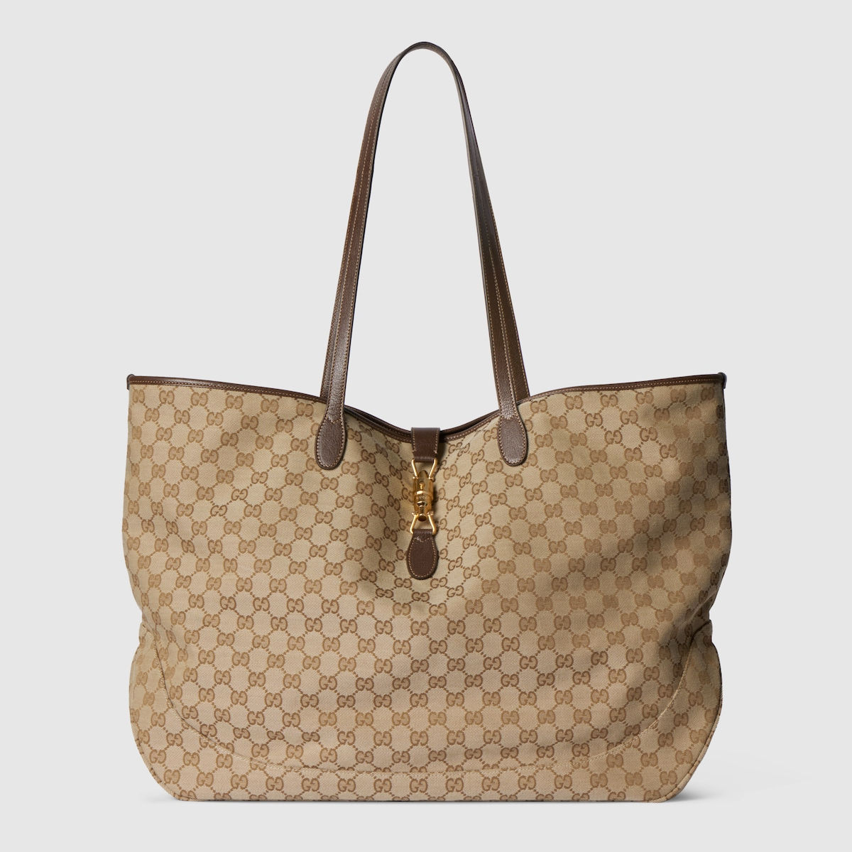 Gucci Jackie large tote bag - sand and brown GG canvas