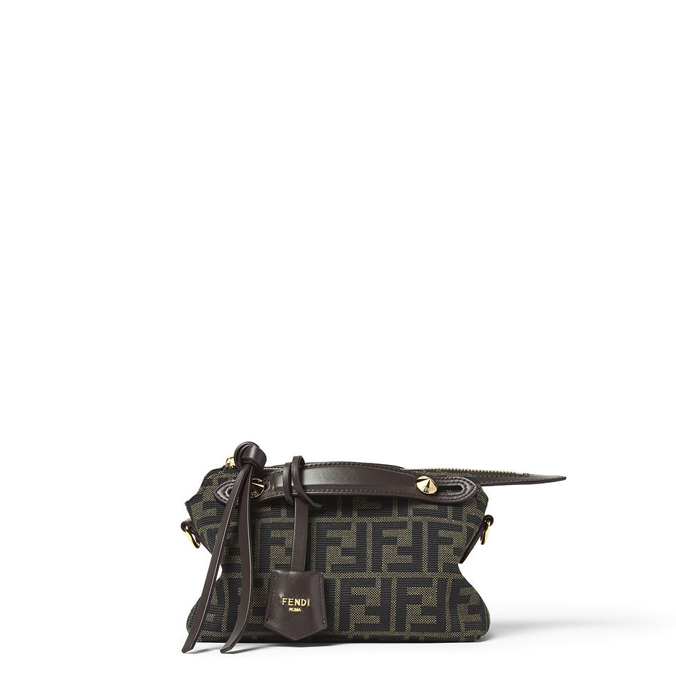 Fendi By The Way Soft Mini bag in brown FF Zucca jacquard – front view