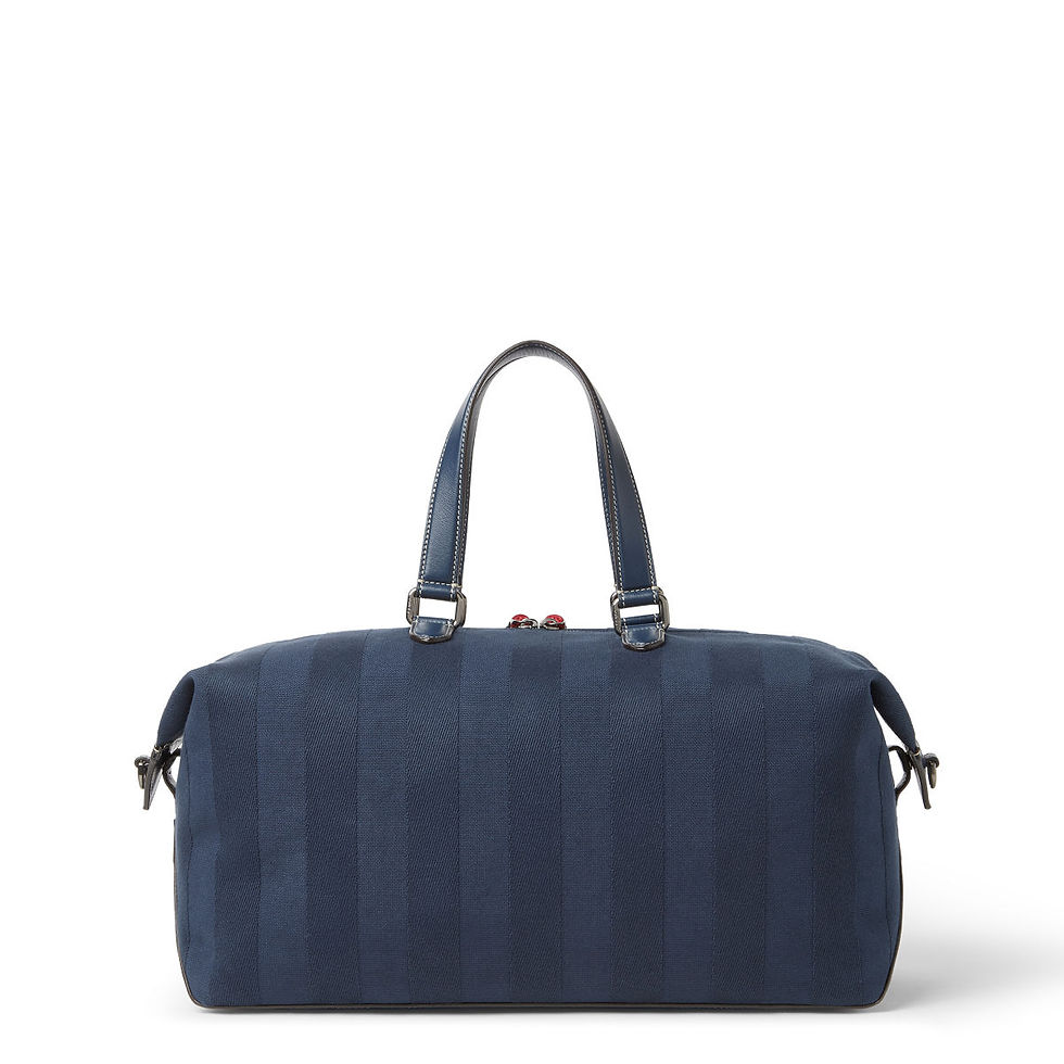 Thumbnail: Fendi Lui 45 Duffle bag in blue Pequin stripe canvas – view 3