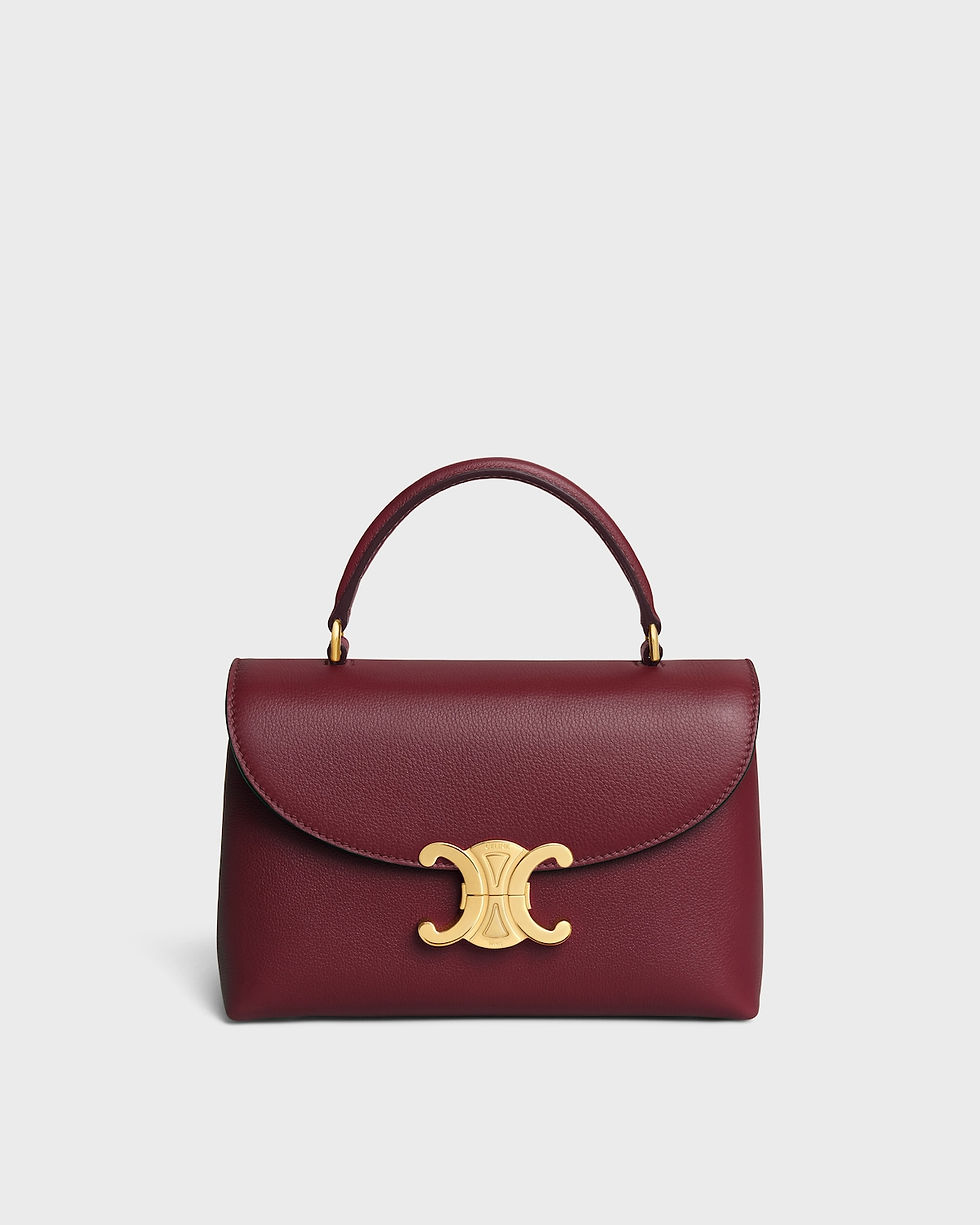 Celine Teen Nino bag in Light Burgundy supple grained calfskin – front view