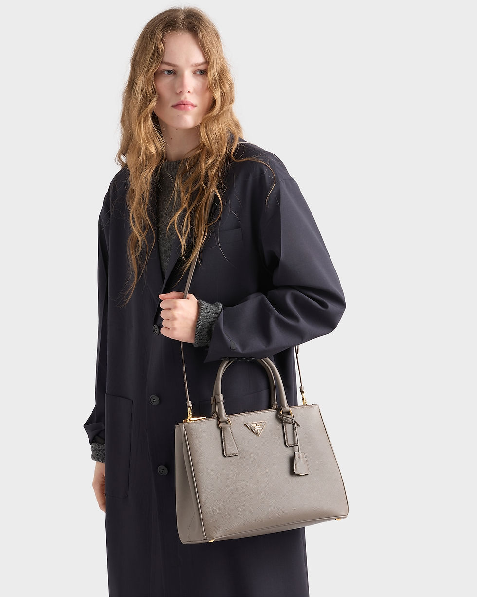 Thumbnail: Prada Galleria large bag in clay grey Saffiano leather – view 9