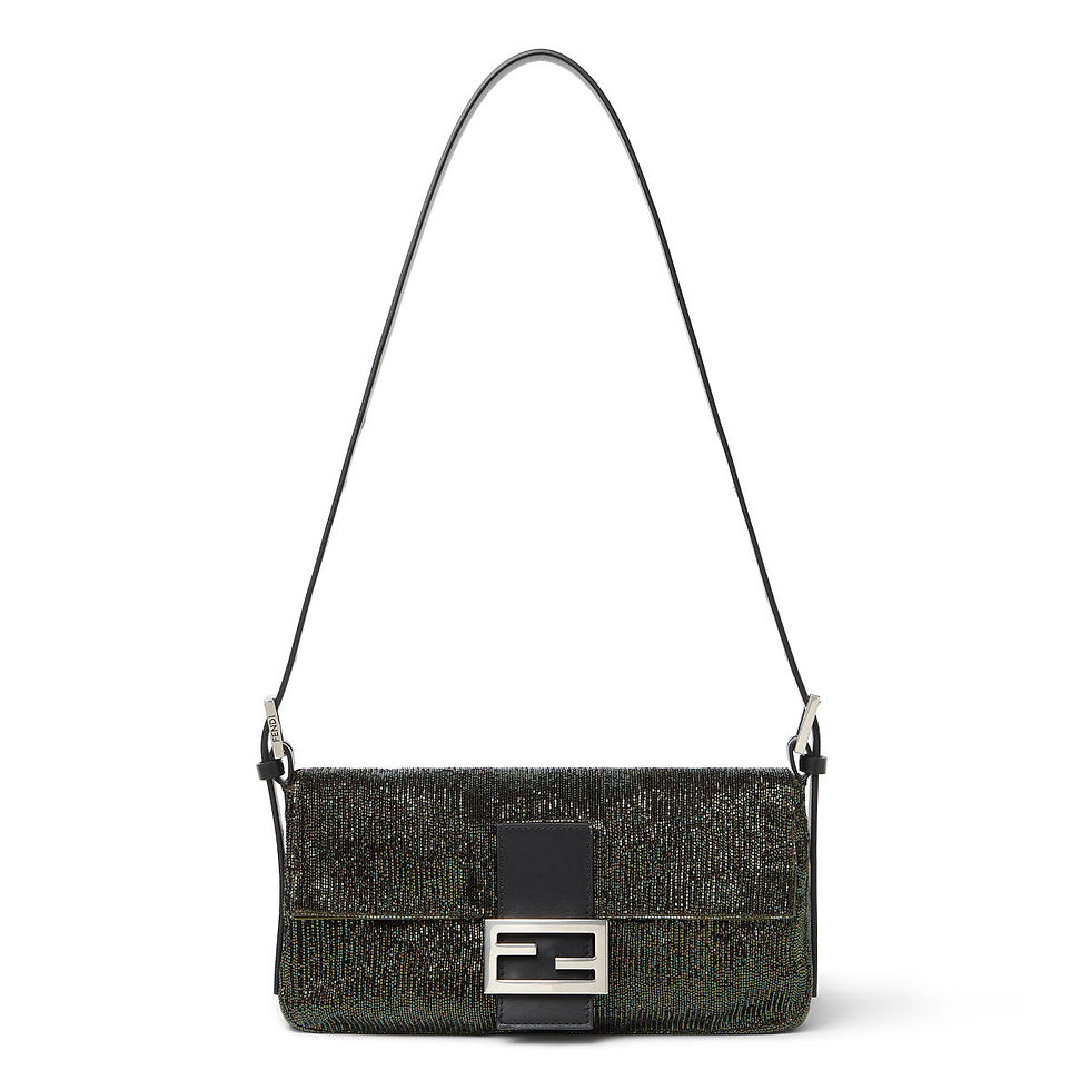 Fendi Baguette 26424 bag in peacock green micro-bead embroidery – view 2