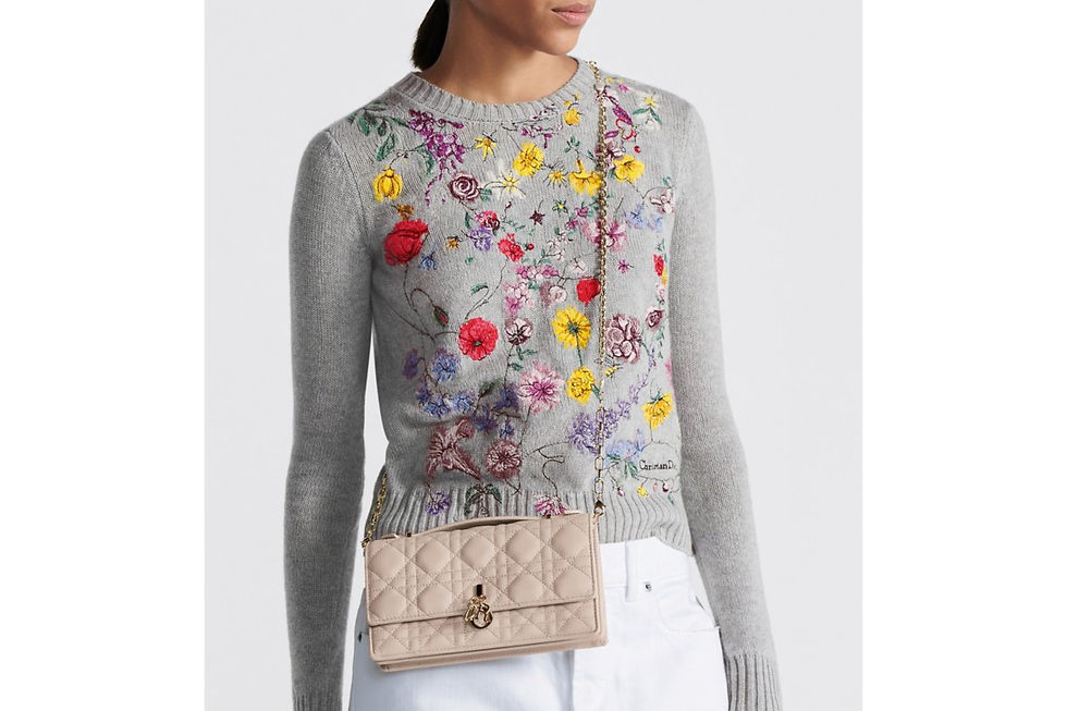 Thumbnail: Dior My Dior Mini bag in powder beige Cannage lambskin – view 8