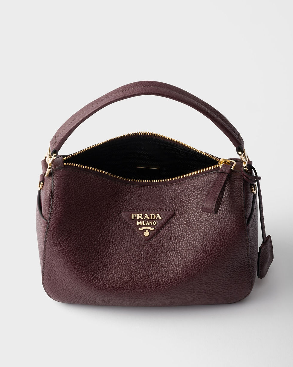 Thumbnail: Prada small shoulder bag in burgundy calfskin with Re-Nylon interior – view 5