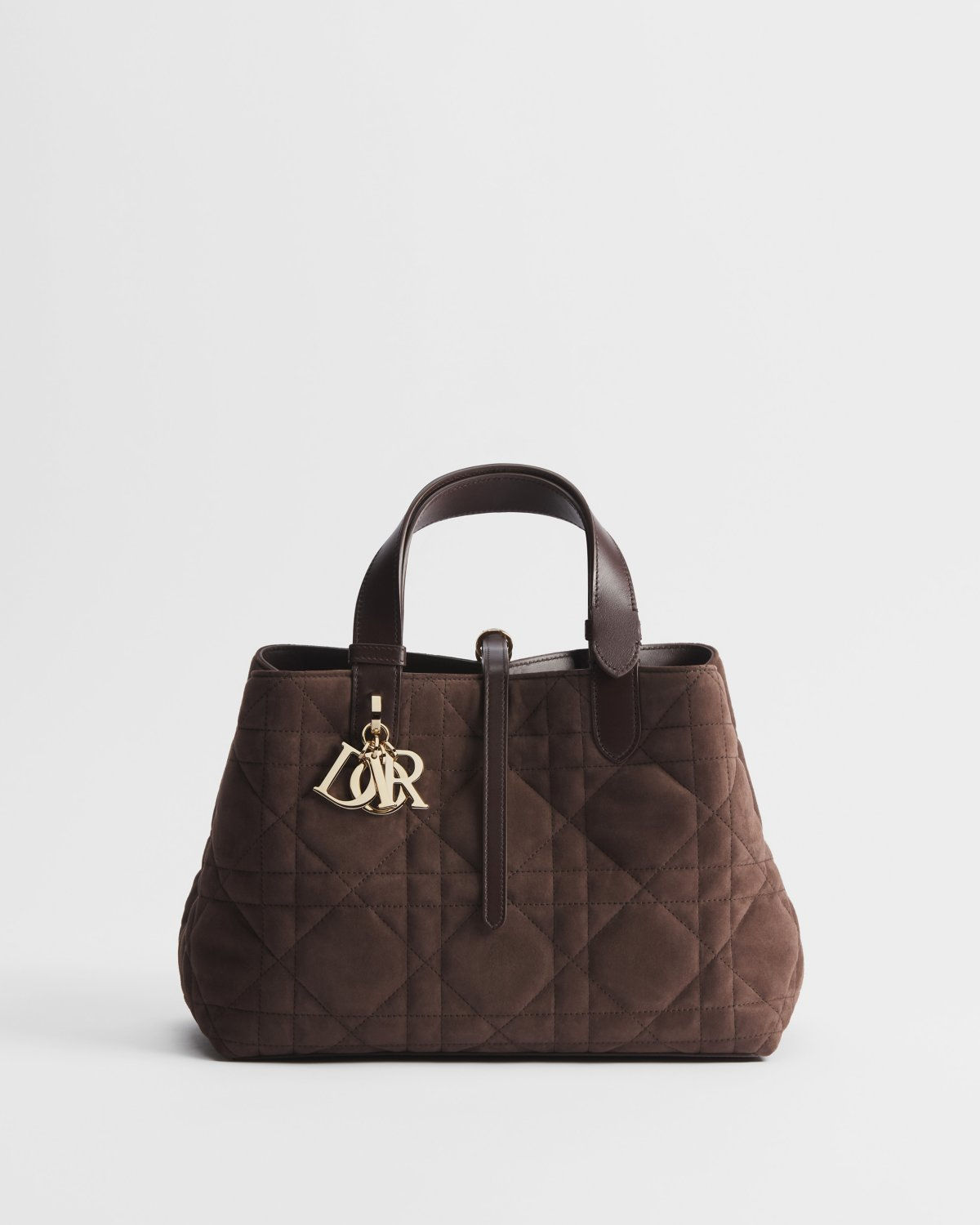 Dior Toujours Medium bag in cocoa Macrocannage suede goatskin – front view