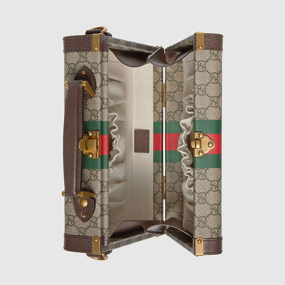 Thumbnail: Gucci Savoy medium rigid suitcase - beige and ebony Supreme