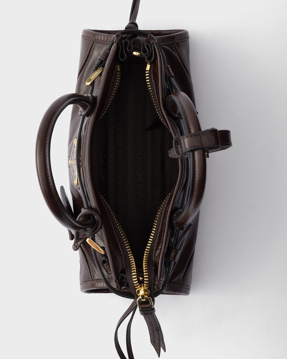 Thumbnail: Prada Bonnie mini handbag in dark brown leather – view 5