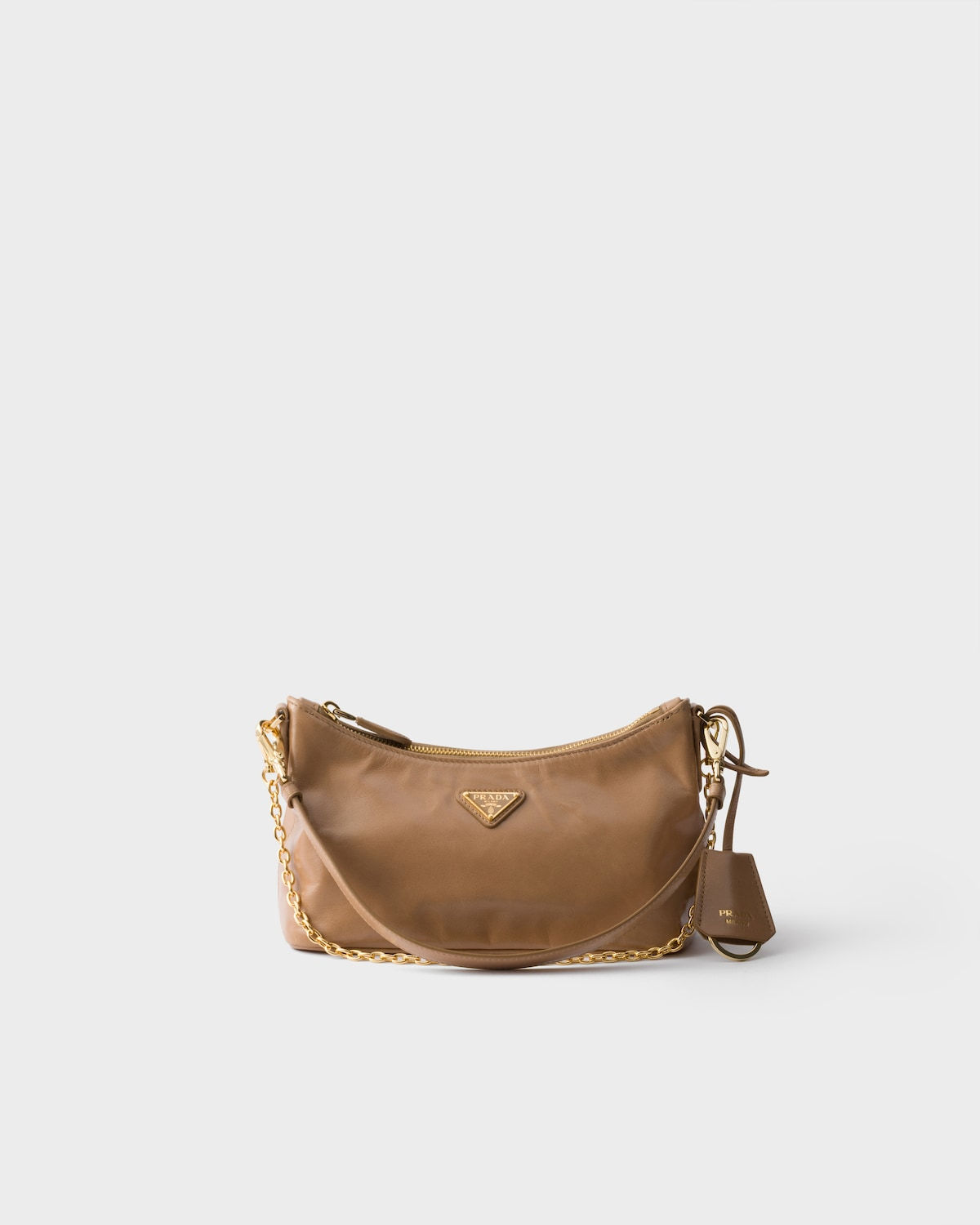 Prada mini shoulder bag in cameo calfskin – front view