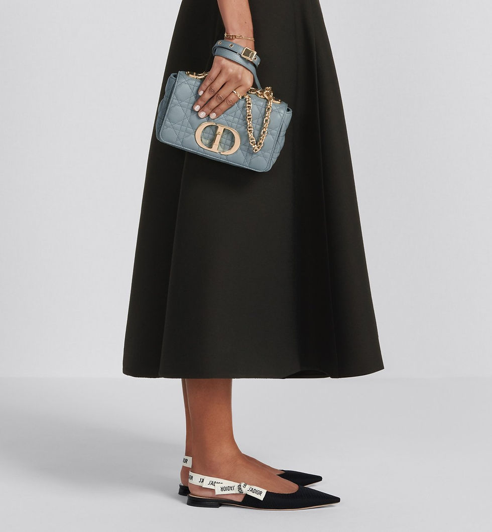 Thumbnail: Dior Small Caro Bag in ivory Cannage calfskin – view 7