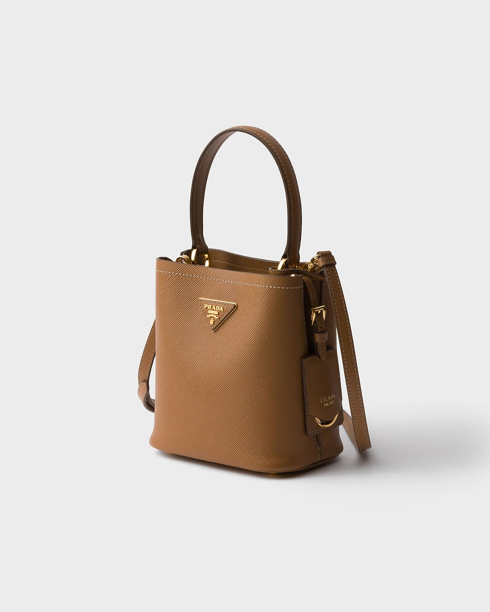 Prada Panier mini bag in caramel Saffiano leather – view 2