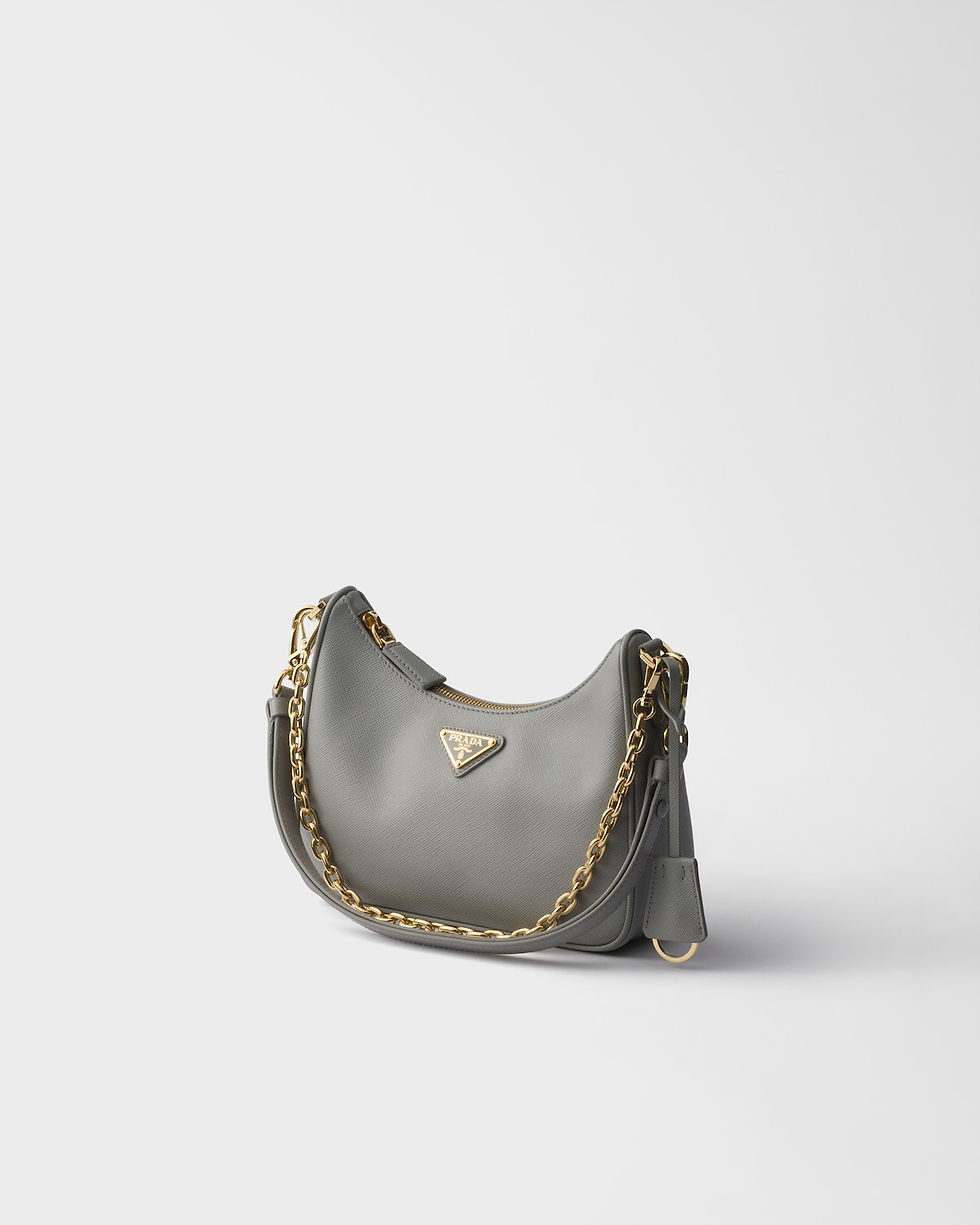 Prada Re-Edition mini bag in cloudy gray Saffiano leather – view 2