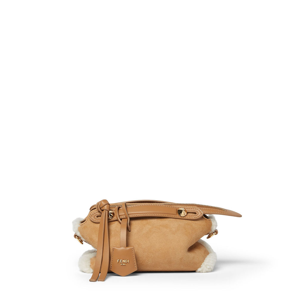 Fendi By The Way Soft Mini bag in camel merino shearling – front view