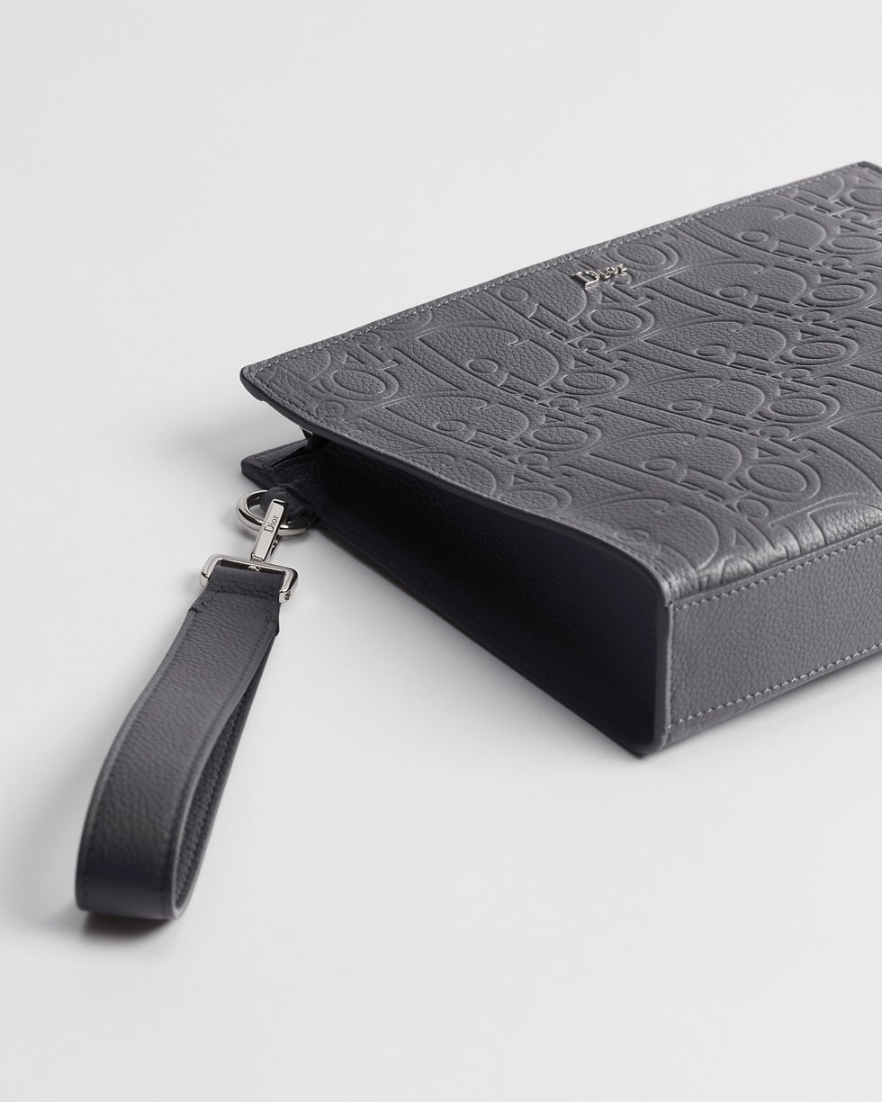 Thumbnail: Dior A5 Triangle Pouch in Gris Flanelle Grey Dior Gravity Leather – view 3