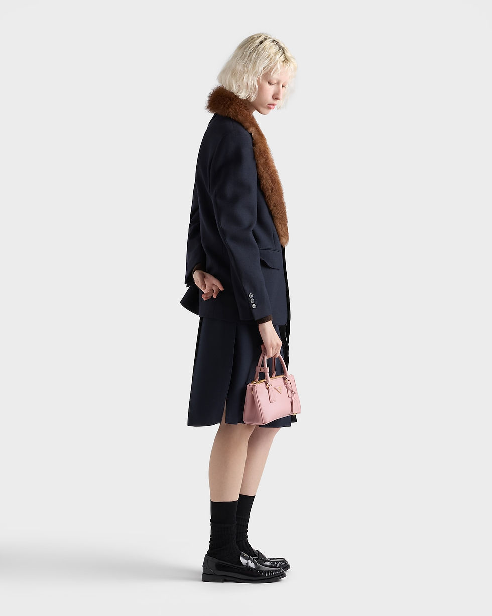 Prada Galleria elongated mini bag in peach Saffiano leather – view 2