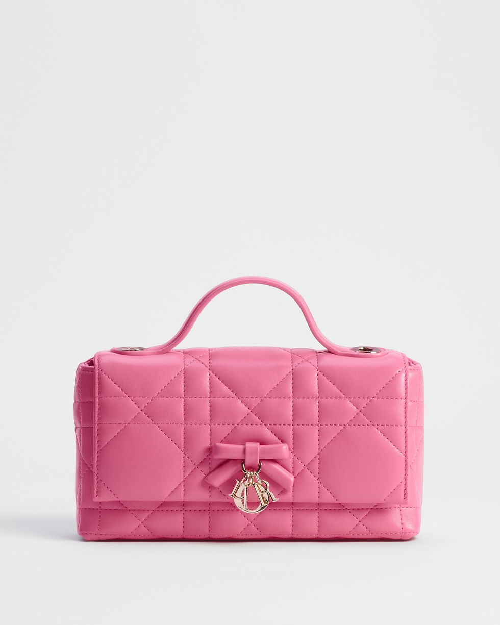 Dior My Tender Dior Mini Bag in Fraise pink Macrocannage lambskin – front view