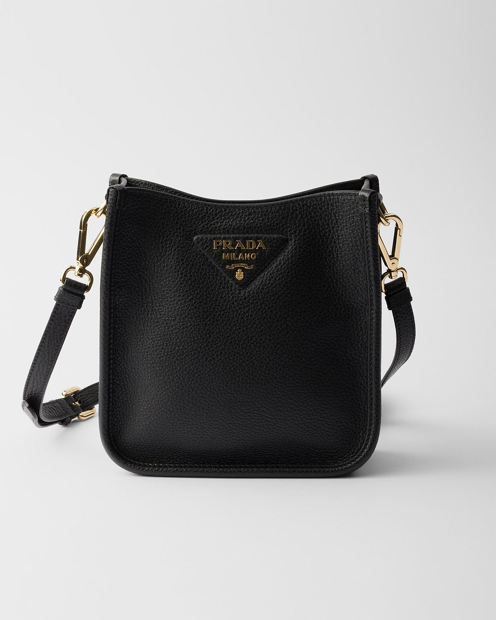 Thumbnail: Prada mini flap shoulder bag in black calfskin – view 5