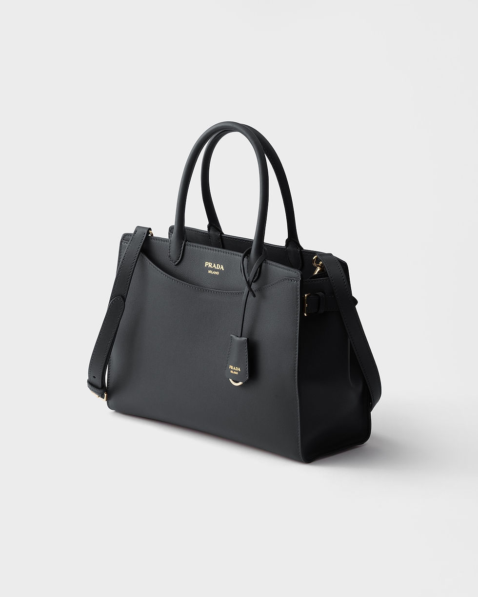 Prada Prelude large handbag in black leather – view 2