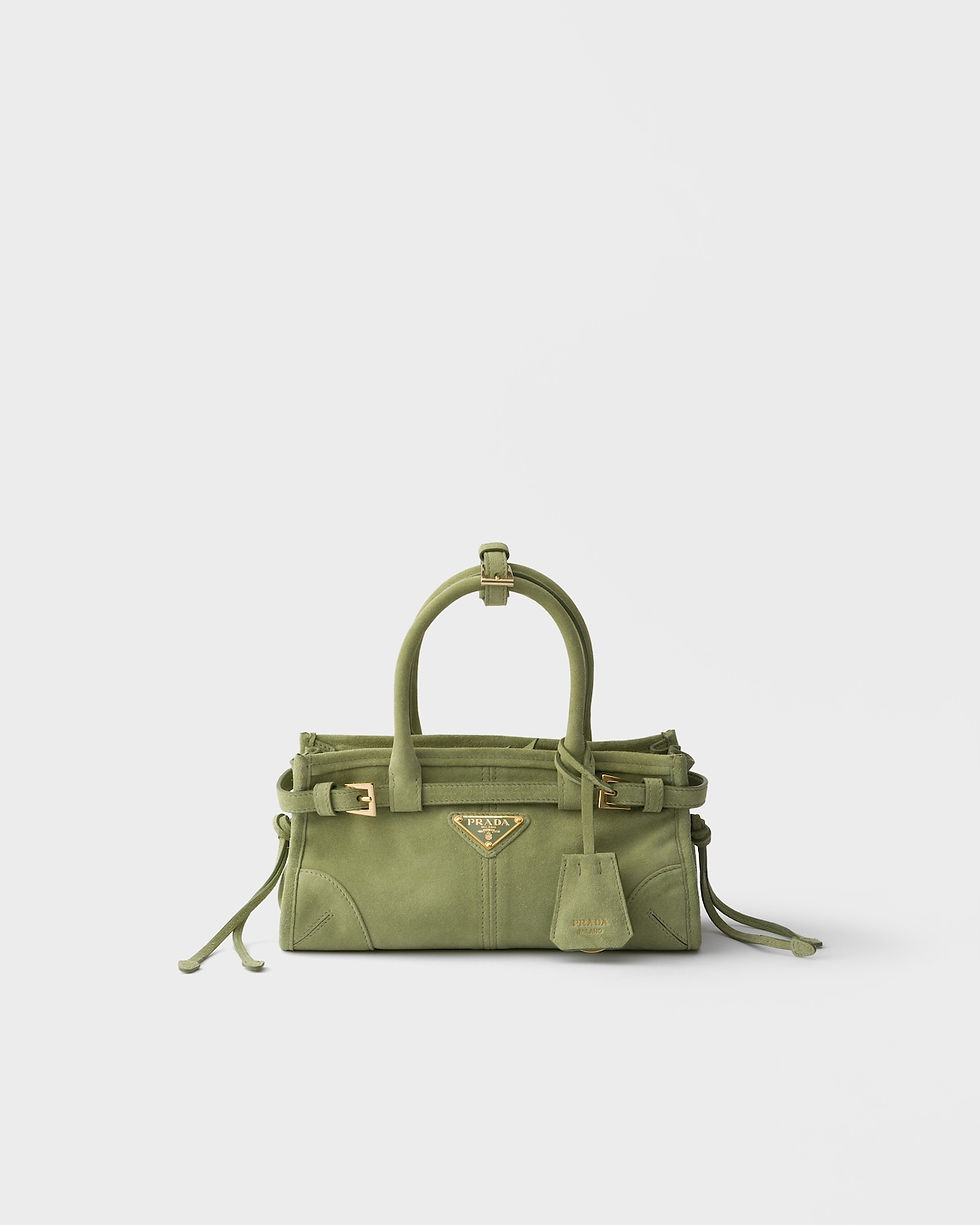 Prada Bonnie mini handbag in agave suede – front view