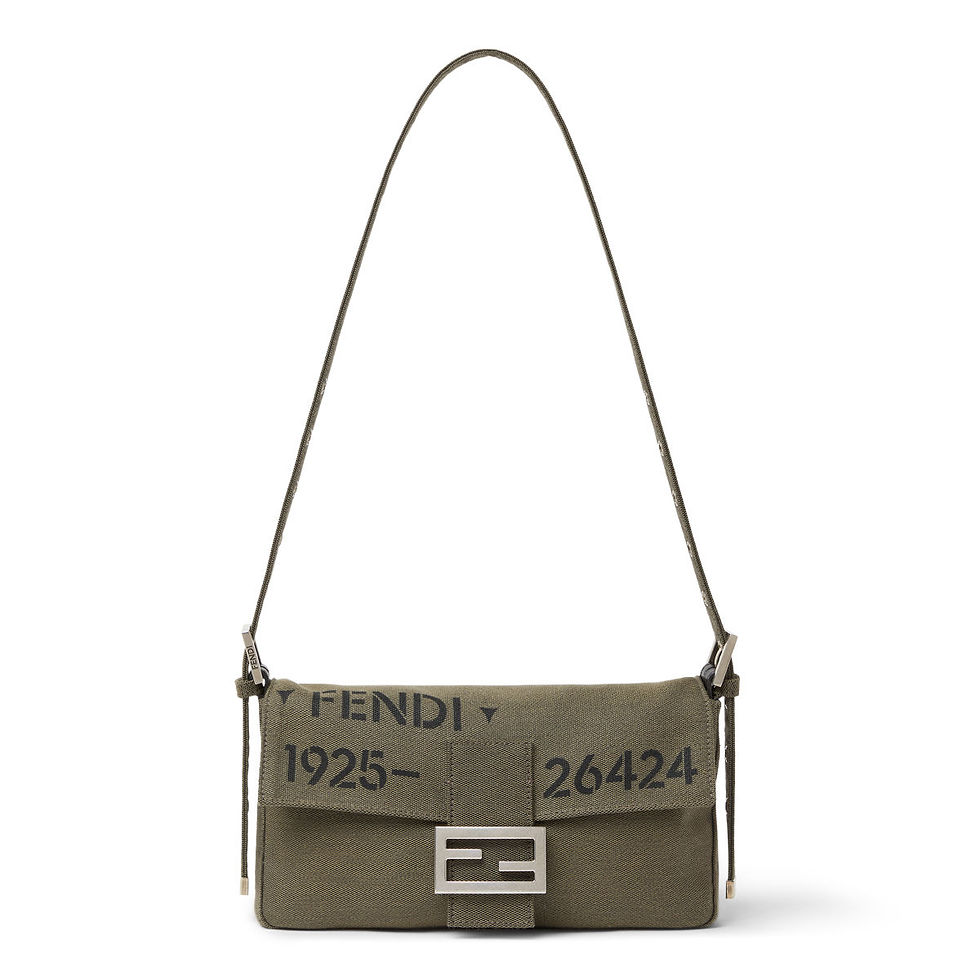 Fendi Baguette 26424 bag in khaki green Stencil canvas – view 2